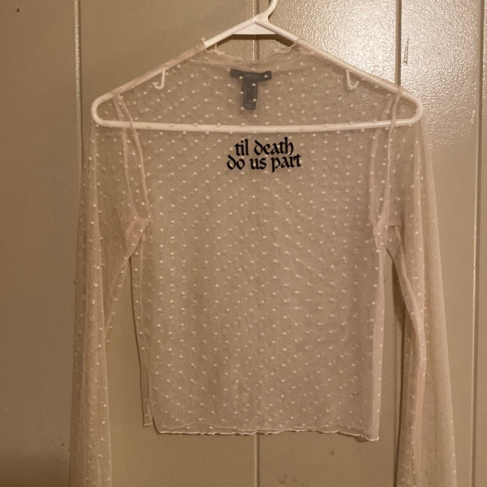Sheer long sleeve shirt